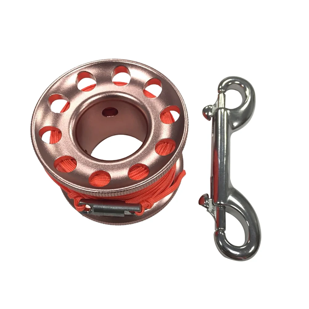 Drift Practical Safe Equipment Sports Scuba Spool Finger Reel Snap Hook Swimming Diving Professional Accessories Bolt Cave - Цвет: Rose Gold 30m