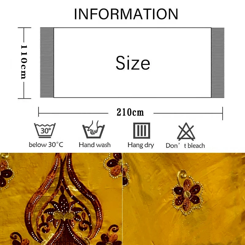 Embroidery Scarf For Muslim Women African Cotton Diamonds Hijab 210x110cm Dubai India Turkey Pray Big Size Shawl 7 Pcs Les-010