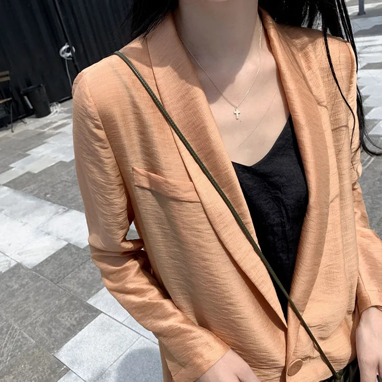 

Tian si ma Thin Coat Small Suit Women's Autumn Customizable Korean-style Casual Western Style Loose-Fit Slimming Suit Coat