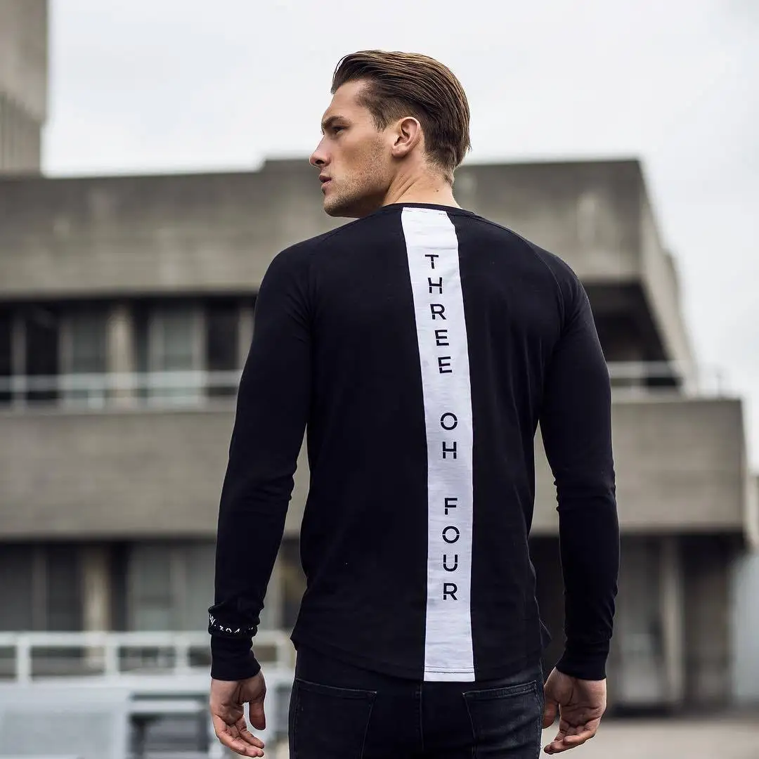 Muscle Kid Brother fitness осенне-зимняя мужская новая стильная модная одежда для фитнеса с длинным рукавом, мужская спортивная одежда для бега и тренировок