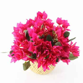 

INDIGO- Purple Bougainvillea Dining-Table Flower Arrangement (1 Set With Banboo Basket) Bouquet Bonsai Event Centerpiece Gift