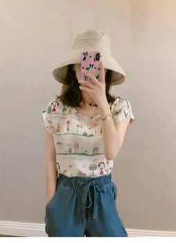 

By age paragraph fresh mulberry silk green leaves red fruit color drop shoulder sleeve T-shirt silk T-shirt