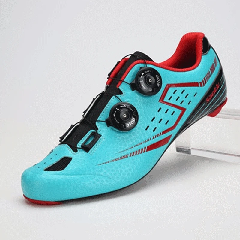 Santic дышащая мужская велосипедная обувь с подошвой из углеродного волокна, профессиональная самофиксирующаяся спортивная обувь для езды на велосипеде