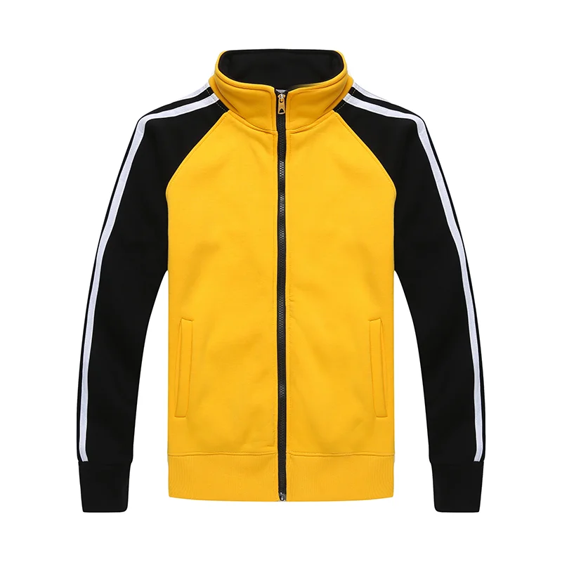 YOTEE autumn and winter thickening high quality stand collar zipper sweater jacket personal company group custom LOGO custo - Цвет: Yellow-black