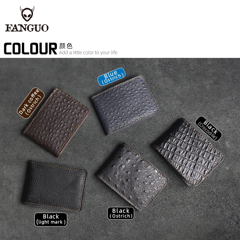 Handmade Genuine Leather Ostrich Pattern Driver License Documents Bag Driving Cover Credit/Bank Card Holder ID Card Slot