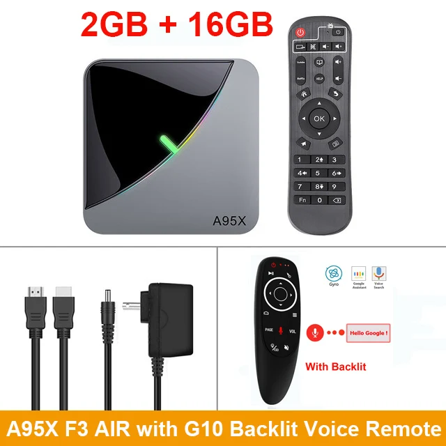 2GB 16GB G10 A95X F3 AIR tv Box Android 9,0 Amlogic S905X3 4 Гб 64 Гб двойной Wi-Fi телеприставка 8K Netflix Youtube Smart медиаплеер новое поступление - Цвет: 2GB 16GB G10