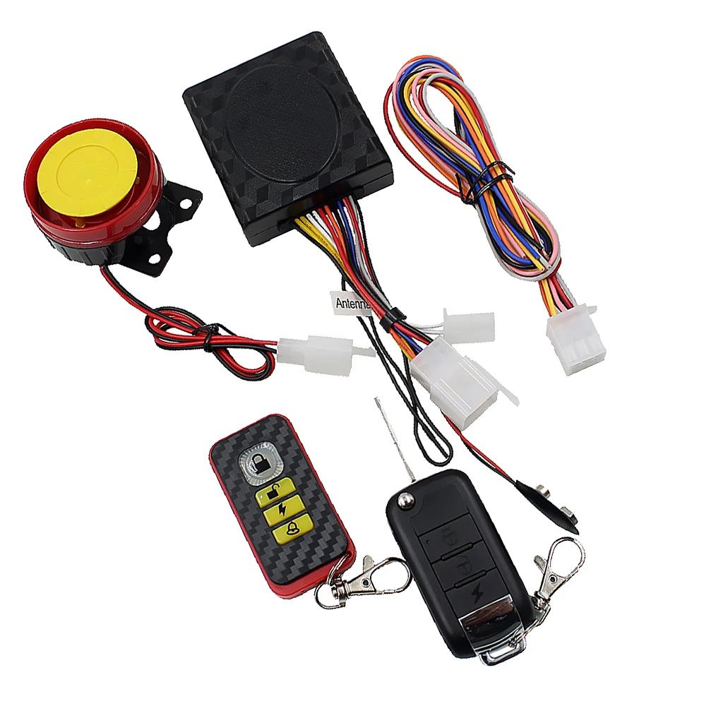 Motorcycle Bike Security Alarm System Immobiliser Remote Control Engine Start Stop Kit 12 Volt