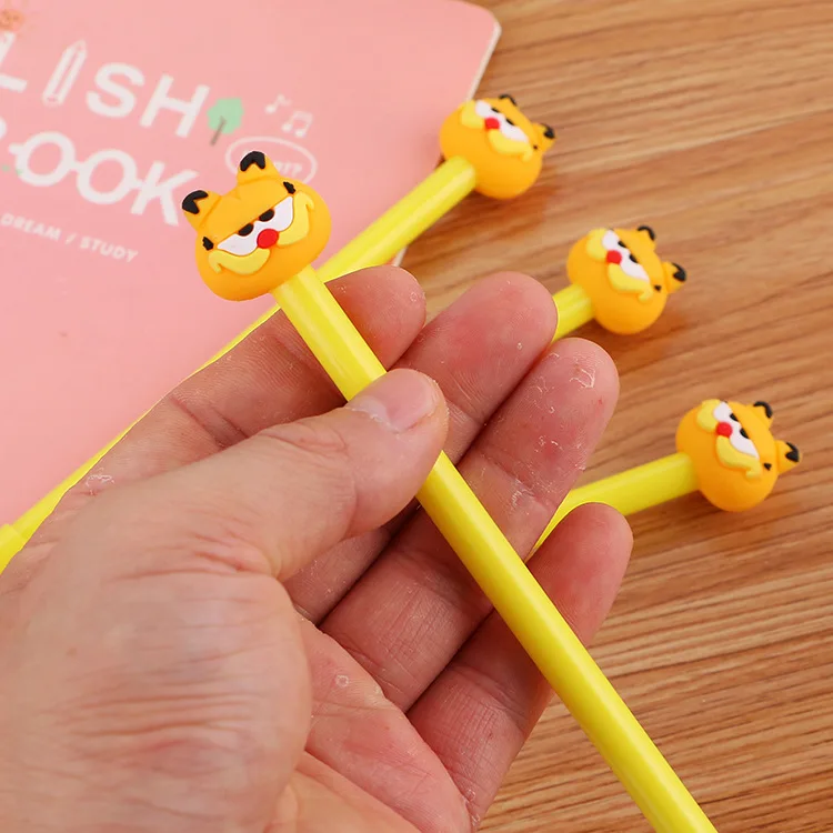4 teile/los kreactive Nette Gelb Kawaii Katze 0,5 мм черные чернила гель для ногтей
