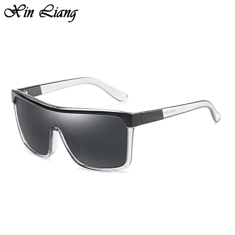 

Male Flat Top Sunglasses Men Brand Black Square Shades UV400 Gradient Sun Glasses For Men Cool One Piece Designer Holiday Gift