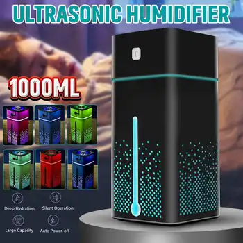 

1000ml Portable USB Air Humidifier Aroma Oil Diffuser Atomizer Ultrasonic Humidificador Aromatherapy Purifier Capacity Car Home