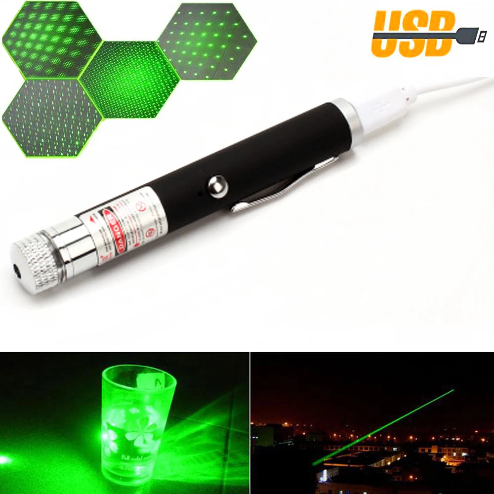 

USB Charge Mini Green Laser Sight Laser Pointer Light Hunting 532nm 5mw Built-in battery High Power Device Portable Lazer Pen