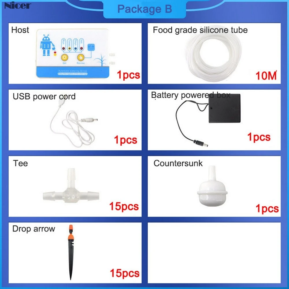 Automatic Watering Device Drip Irrigation Timing System Garden Water-Saving Smart USB / Solar Irrigation System Battery Powered