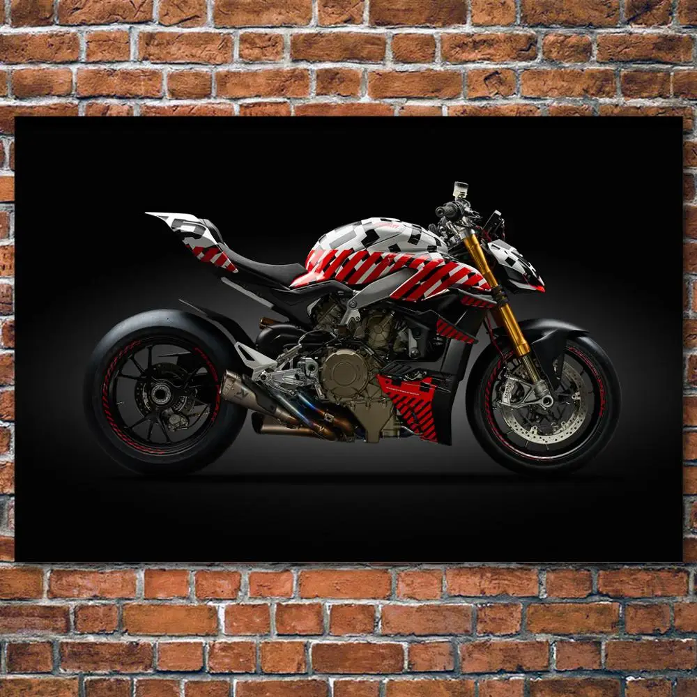 Картины сделай сам в рамке Superbike Ducati Panigale V4 уличный истребитель мотоцикл холст