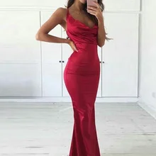 Сексуальное красное платье для выпускного вечера с глубоким v-образным вырезом и шлейфом, красные атласные вечерние платья без рукавов для выпускного вечера