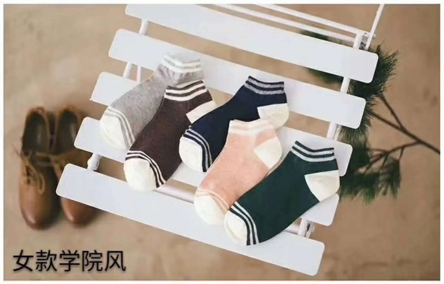 10PCS Bear Socks WOMEN'S Boat Socks Bear Solid Color WOMEN'S Cotton Socks Spring and Summer Students Sweat absorbing Ten Colors - Цвет: Women  College Style