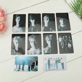 

Card Bus PVC Version For Student Fashion Stars Monsta 10pcs/set K-POP X Album Photo Crystal Card Stickers