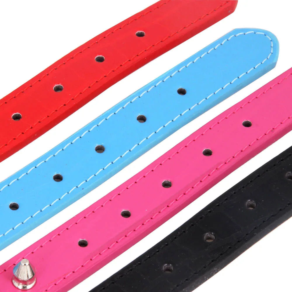 Dog Leather Collars With Nail PU Adjustable Pet Dog CatCollars Control Handle Training Pet Cat Dog Collar Pet Supplies Products