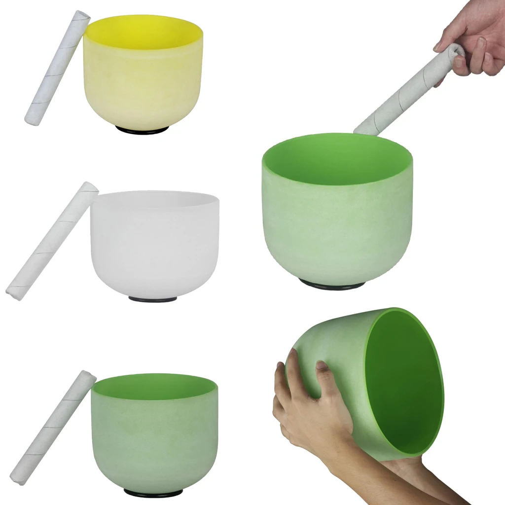

8'' B Tone Crystal Singing Bowl&Suede Mallet for Yoga Meditation Gift
