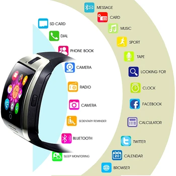 

New Q18 Smartwatch Smart Watch clock Digital Men Watch Bluetooth SIM TF Card Camera For Android smart Mobile Phone Wristwatch