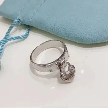 

Sterling silver 925 classic popular original fashion heart-shaped lock type ladies ring jewelry holiday gift