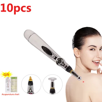 

10pcs Acupuncture Pen Acupuncture Point Detector Meridian Energy Pen Massage Device Body Face Massager Muscle Stimulator Therapy