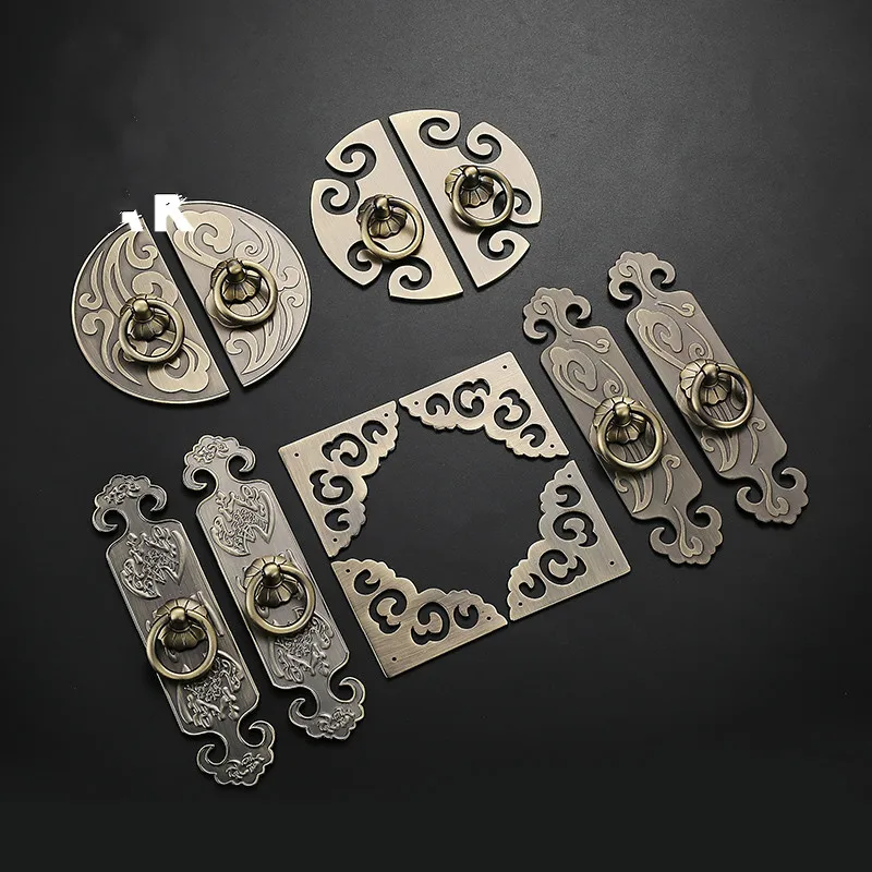 punhos de armario bronze antigo do vintage estilo chines puxadores gaveta porta moveis ferragens 02
