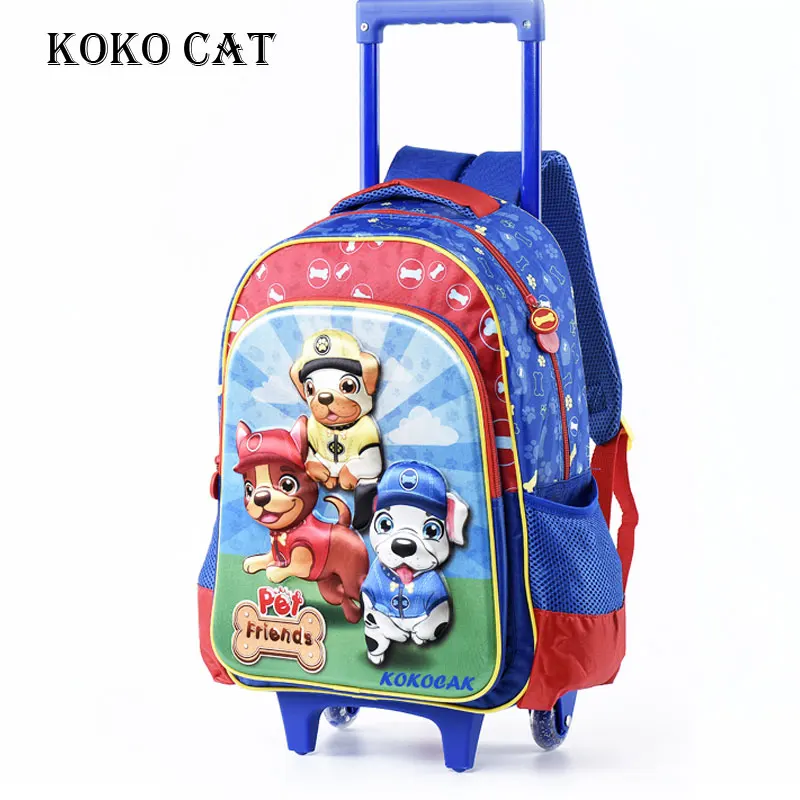 Trolley-Bag Satchel Mochila School Boys Cute Cartoon with Wheel-Orthopedic Escolares