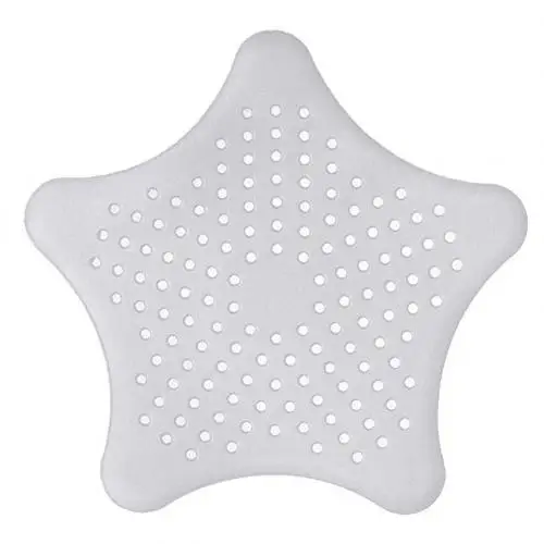 Прочный силиконовый фильтр в форме звезды для раковины душевой слив Ловец волос анти-засорение напольный фильтр аксессуары для ванной кухни - Цвет: Белый