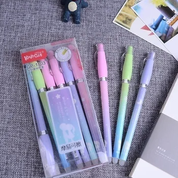 

12Pcs Erasable Pen Gel Kawai Gel Pen School Supply Stationary Cute Funny Stationery 0.38mm Black Ink