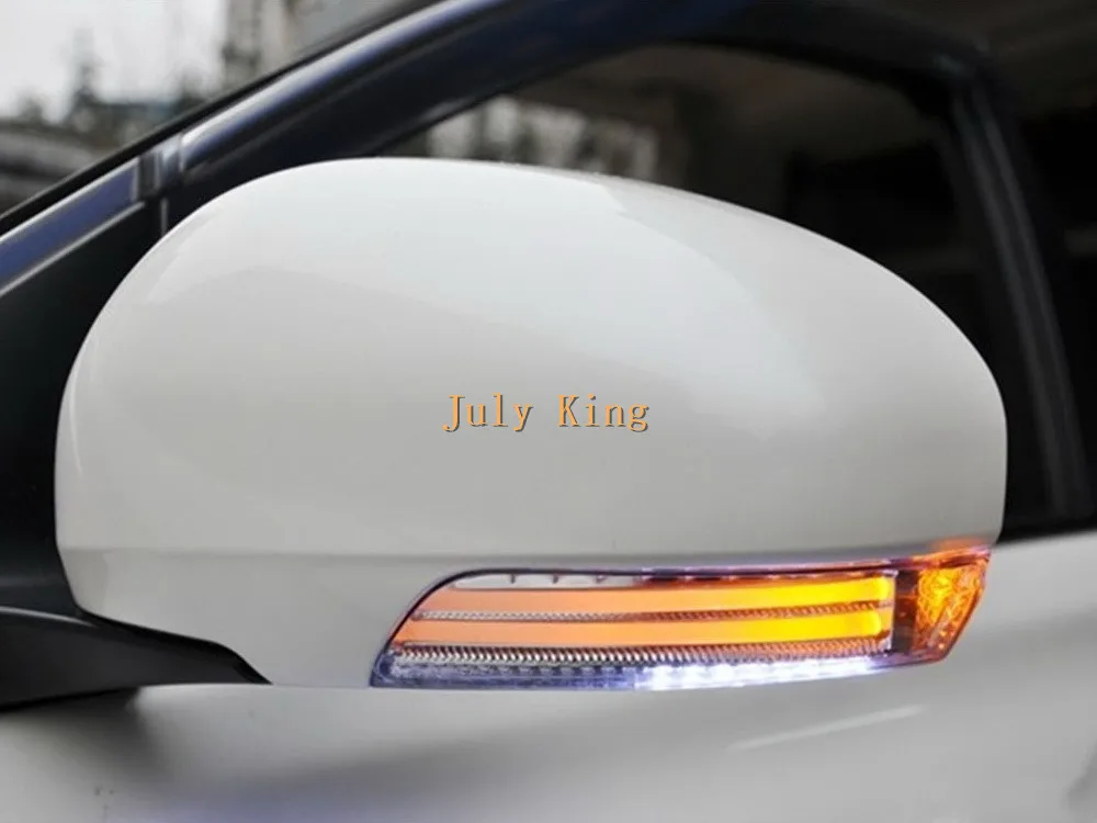 July King светодиодный чехол для зеркала заднего вида для Toyota Camry Prius Avensis Wish IQ Sai Venza Crown Majesta Mark X eiz, 3 в 1