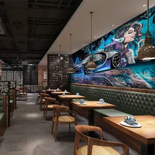 Современная креативная уличная граффити спортивная машина фото настенная бумага для ресторана клубов КТВ Бар 3D настенные фотообои бумажные Papier Peint Enfant