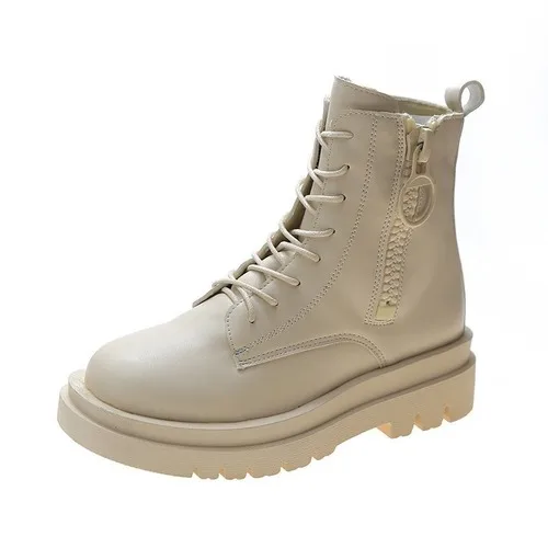 2020 Autumn Winter New Martin Boots Women's Short Boots Fashion White Shoes Warm Thick Bottom Inner Increase Women's Shoes