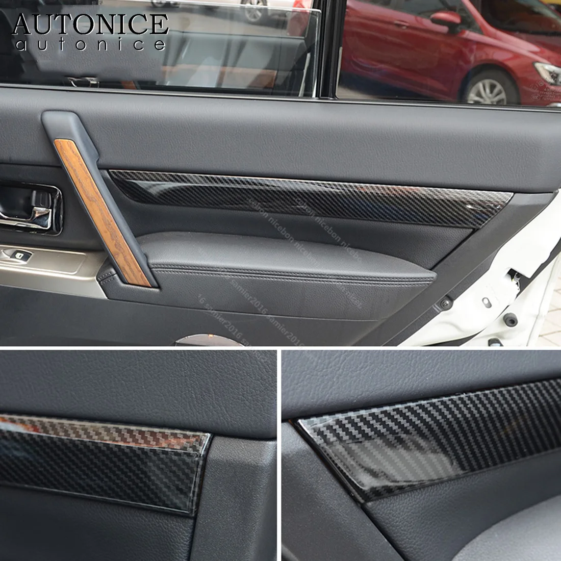 4 шт. цветная крышка из углеродного волокна для интерьера двери Mitsubishi Pajero V93/V97