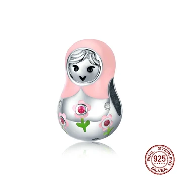 

Avile cute Russian doll beaded diy bracelet accessories s925 beaded sterling silver loose beads beads