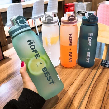 

Big Frosted Water Bottle Plastic Lid Leak Proof Filter Tea Bottle Infuser Outdoor Fitness Bottles Garrafa Drinking Cup AB50WB