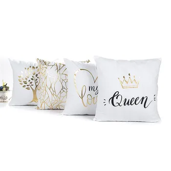 

Christmas Series Bronzing Cushion Comfortable Linen Polyester Home Decorative Pillows for Pillowcase