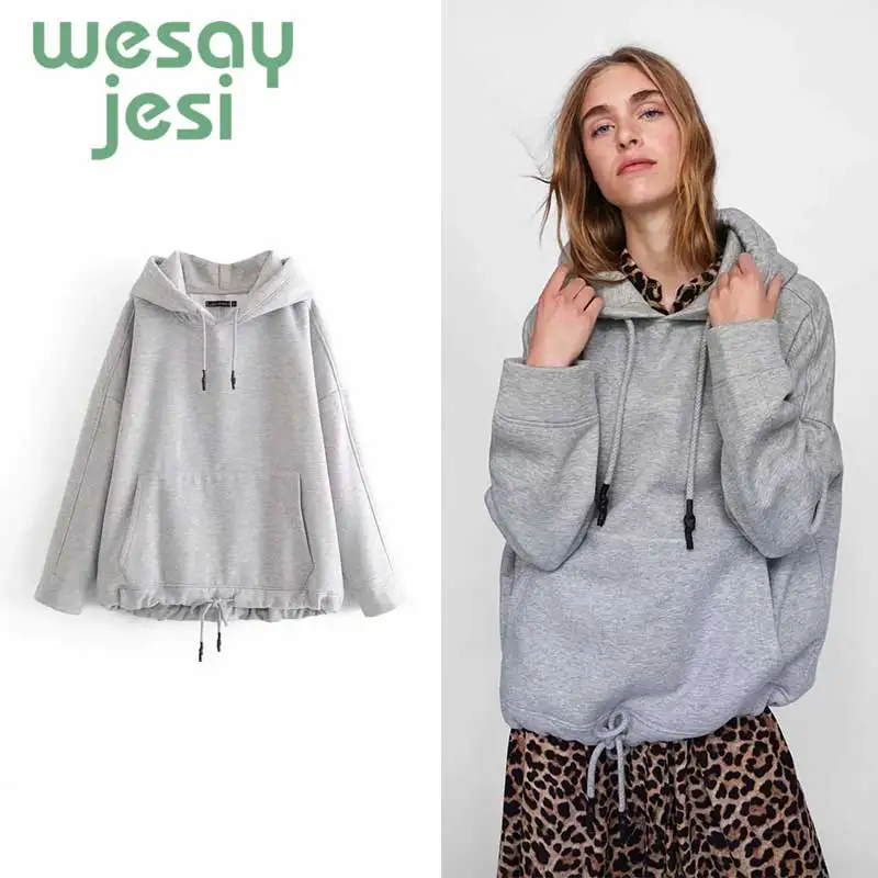 

Women Autumn Winter Fashion Solid color Harajuku Pullover Thick Loose Women Hoodies Sweatshirts Female Casual tops