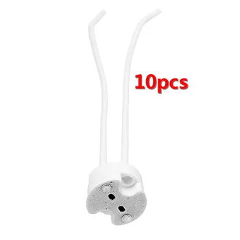 

10pcs MR16 Holder G4 Ceramic Lamp Base Socket LED CFL Halogen Light Lamp Holder with Wire Connector
