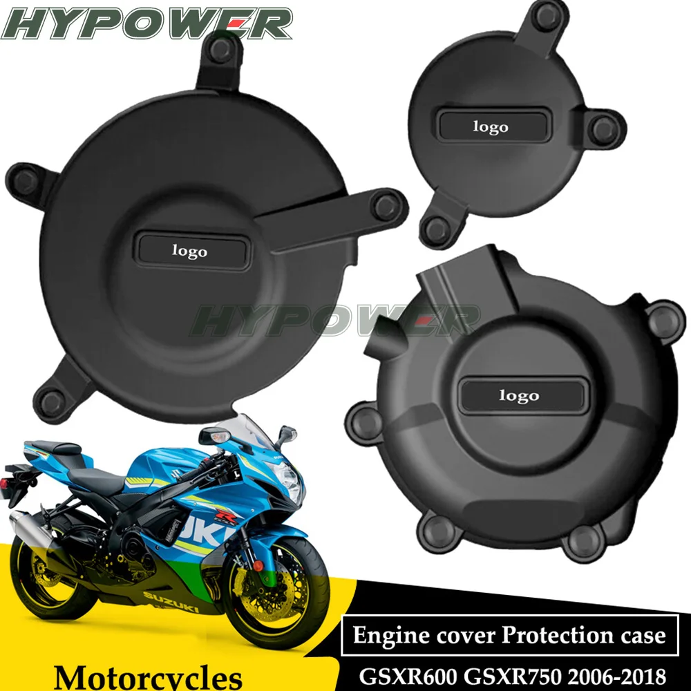 

Black Motorcycles Engine Cover Protection Case for GB Racing For SUZUKI GSXR600 GSXR750 2006-2014 K6 K8 K11