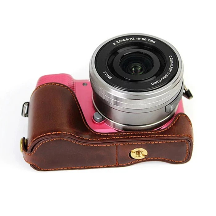 Винтажный кожаный чехол для камеры, половинный чехол для sony A6000 A6300 VH99