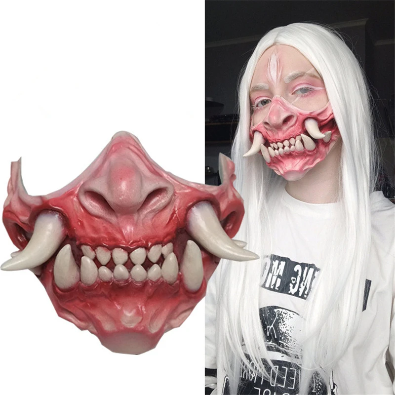 Mask Japanese Prajna Demon Tooth Mask Evil Ghost Monster Face