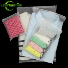 

50pcs Thick Both Sides Frosted Garment Zipper Bags Clothes T-shirt Underwear Toys Towel Travel Wash Supplies Packaging Pouches