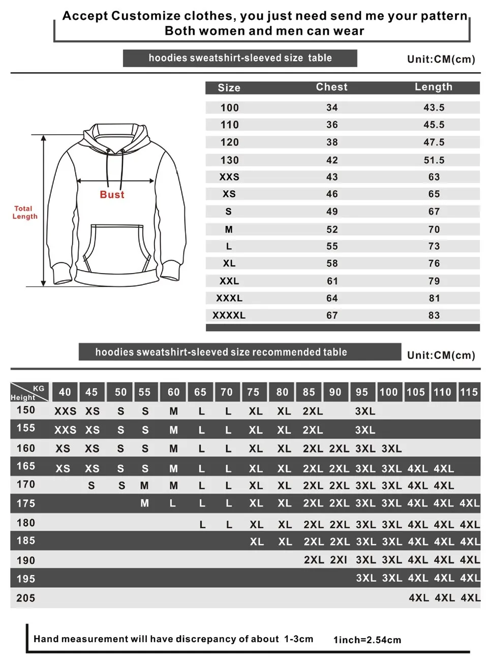 chima100-130-XXS-4XL