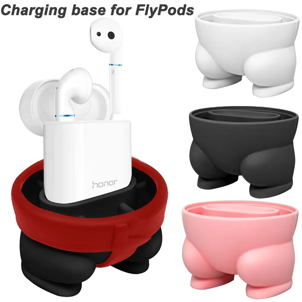 JINSERTA силиконовая Зарядная база для Honor FlyPods/FlyPods Pro симпатичная форма Зарядная база держатель для huawei FreeBuds/FreeBuds 2 Pro