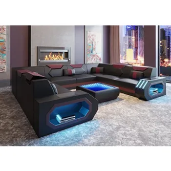 

modern new design living room genuine leather sofa