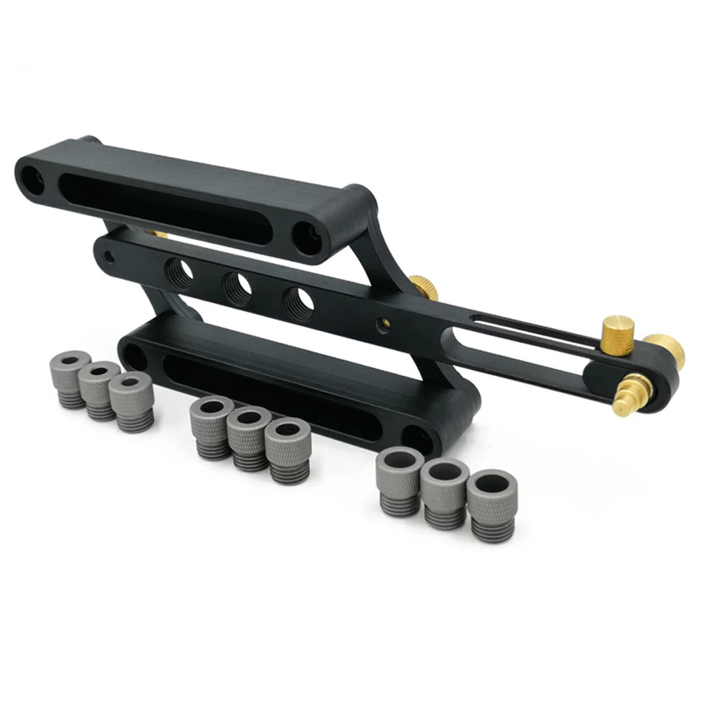 

Hole locator fixture Adjustable Doweling Jig Kit Self-centering Position Drill Guide 6/8/10mm Hole Puncher Locator Jig