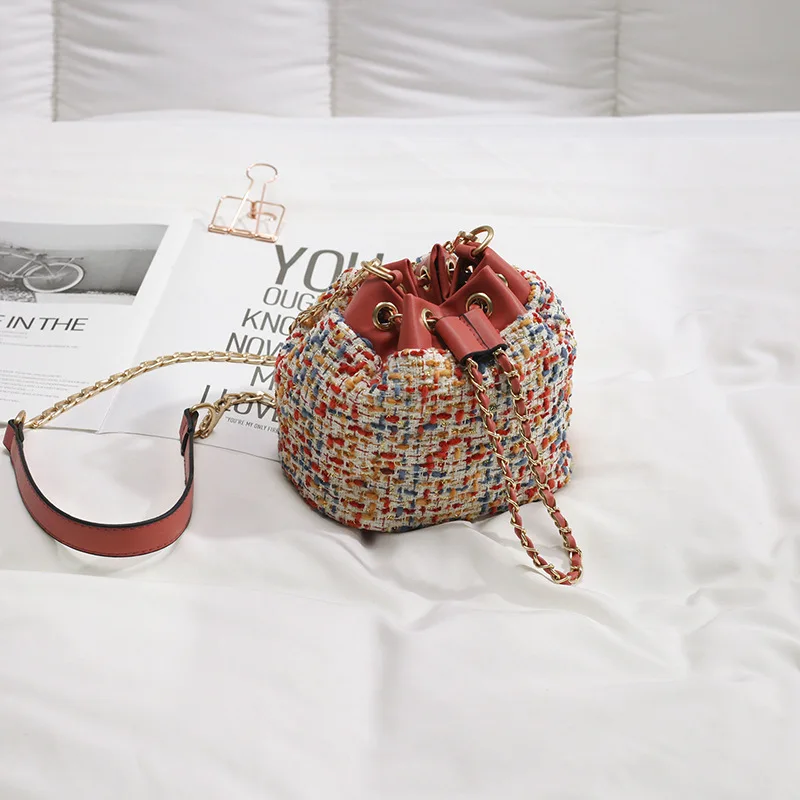 

Mini Women Bucket bag Elegant Female Tote bag Quality Leather New Designer Handbag and Clutch Ins Chain Shoulder Messenger Bag