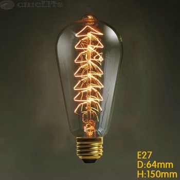 

Vintage Bulbs E27 Edison Incandescent Light Bulb ST64 40W AC 220V Retro Glass Edison Filament Bulb Lamp Ampolletas Lamp Lights