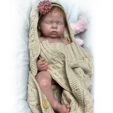 

Solid Silicone Doll Girl 18" Soft Newborn Bebe Reborn Full Body Baby Menina Macia Recém-nascido De Corpo Inteiro