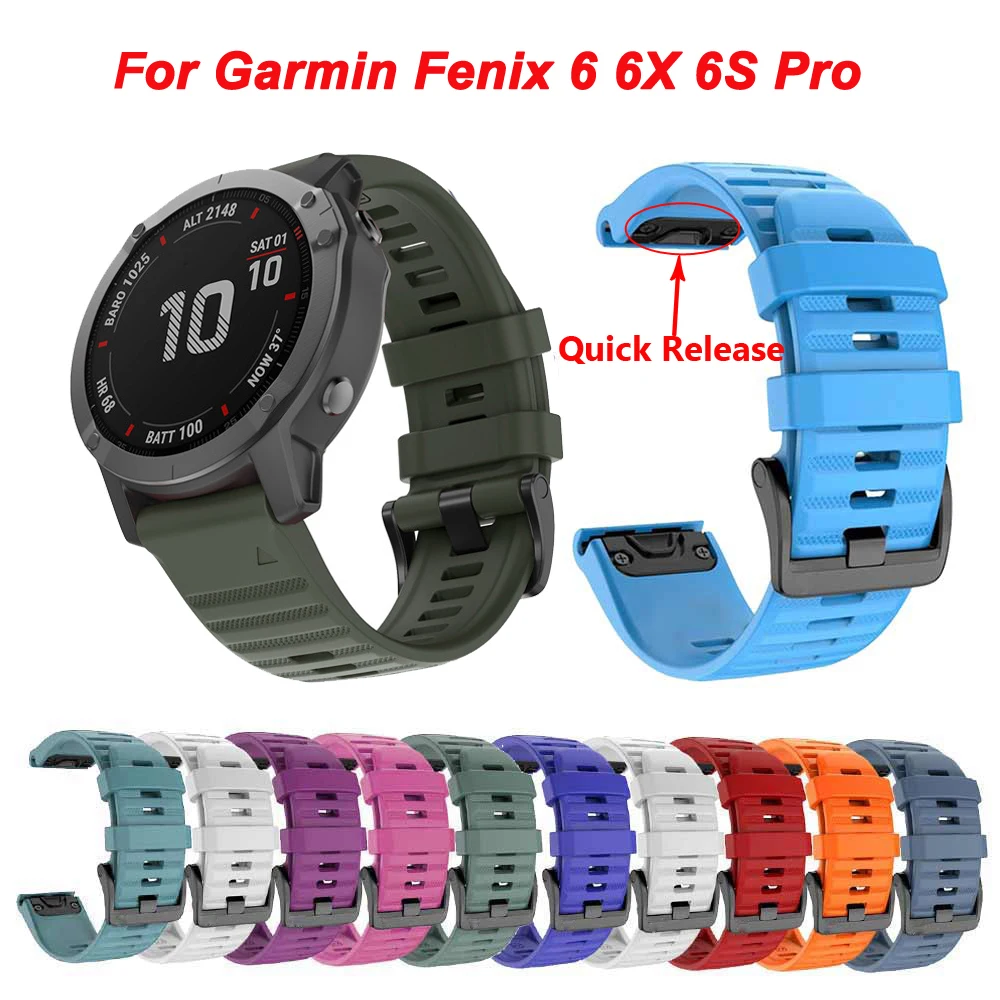 ORIGINALE GARMIN FENIX 6X Pro Quickfit 26MM Bracciale IN Silicone - Foto 4